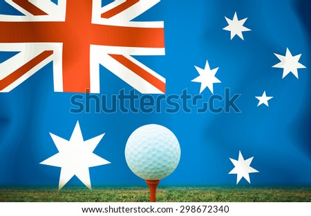 Golf ball Australia vintage color.