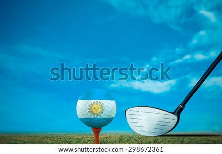 Golf ball Argentine vintage color.