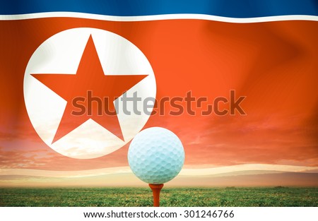 Golf ball North Korea vintage color.