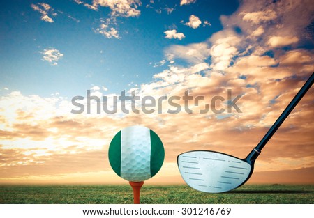 Golf ball NIGERIA vintage color.