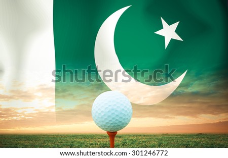 Golf ball Pakistan vintage color.
