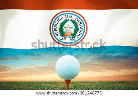Golf ball Paraguay vintage color.