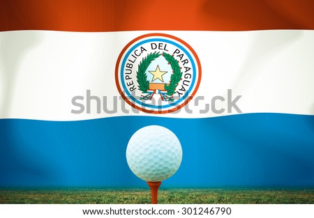 Golf ball Paraguay vintage color.