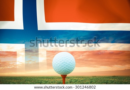 Golf ball Norway vintage color.