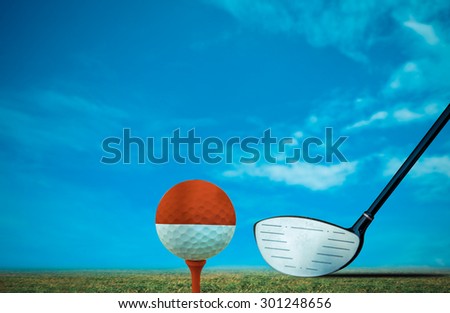 Golf ball Monaco vintage color.