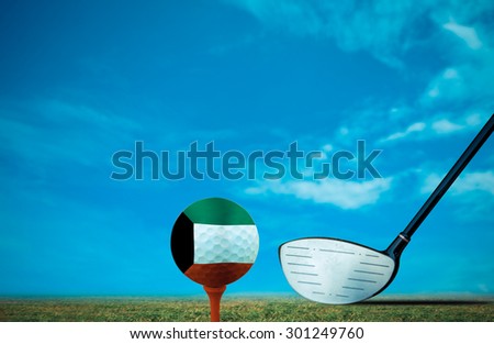 Golf ball Kuwait vintage color.