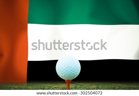 Golf ball United Arab Emirates vintage color.