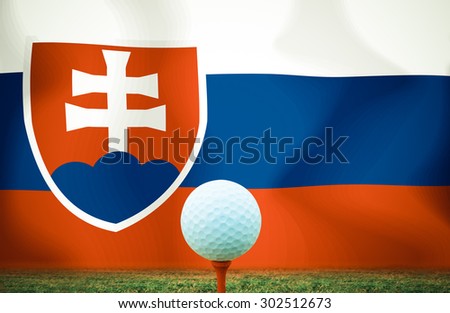 Golf ball Slovakia vintage color.