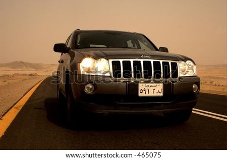 Jeep Grand Cherokee in the Desert on a test drive