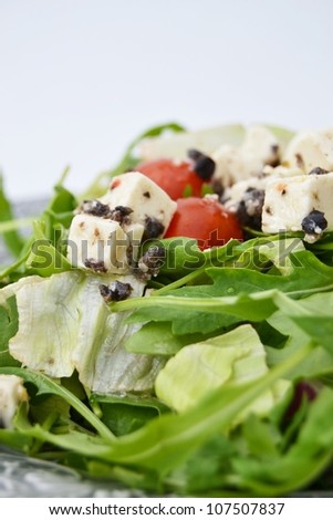 Greek salad with olives and feta cheese