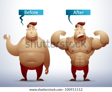 Men Before and After vector Men Before and After vector