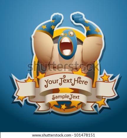 vector Mexican wrestler banner 2 vector Mexican wrestler banner 2