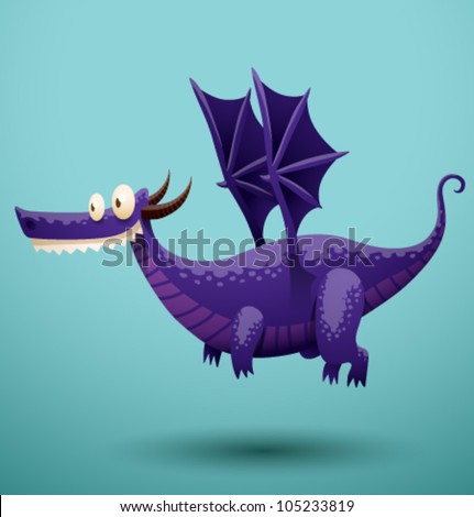Funny flying dragon 3 vector Funny flying dragon 3 vector