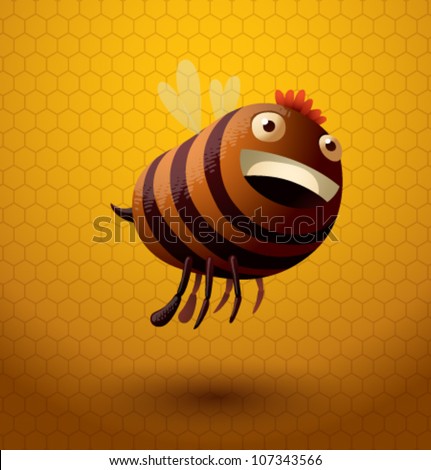 Funny Stock Photos on Stock Vector Illustration  Funny Vector Bee 03