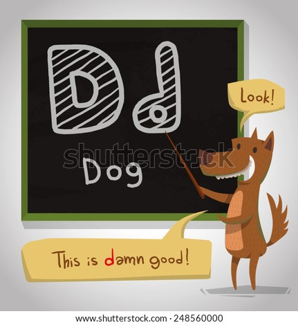Alphabet Animal, Dog, vector