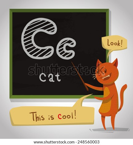 Alphabet Animal, Cat, vector
