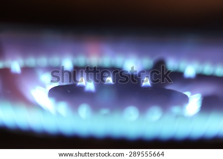 Gas burners in the kitchen oven