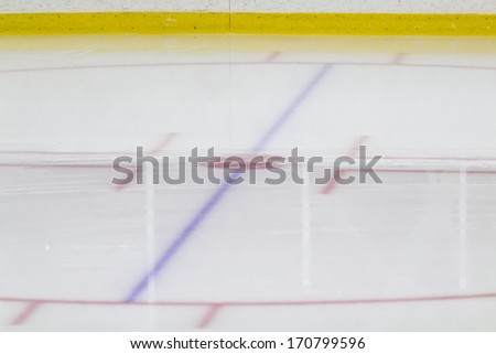 Face-off circle at an ice hockey arena