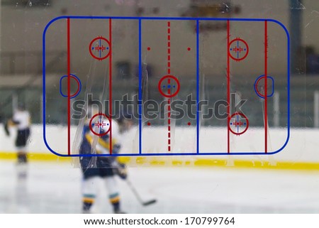 Rink diagram at an ice hockey arena