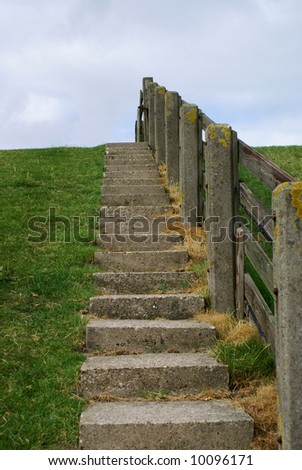 Stairway to get on top of a dike.