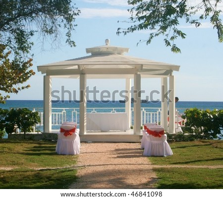 stock photo A wedding gazebo on a beach in the Dominican Republic