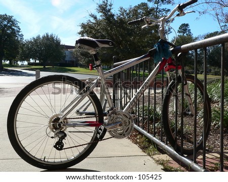 bike bikes bicycle wheels parked campus locked