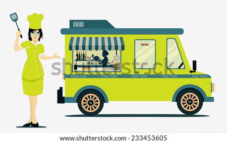 Food Truck Cook with a white background Food Truck Cook with a white background