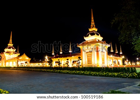 Bangkok Night view of Grand Palace in Bangkok Thailand