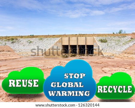 Stop global warming concept. The new energy-saving and recycling.