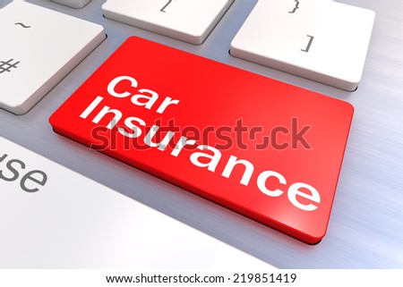 Computer keyboard rendered illustration with a Car Insurance Button Concept