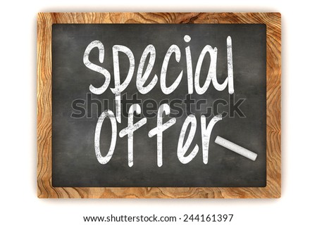 A Colorful 3d Rendered Blackboard Illustration Showing \'Special Offer\'