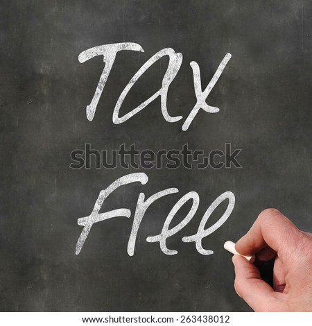A Colourful 3d Rendered Concept Illustration showing Tax Fee written on a Blackboard