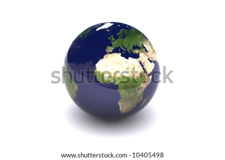 stock photo : Isolated Globe (Europe) Original World map texture used from ( 
