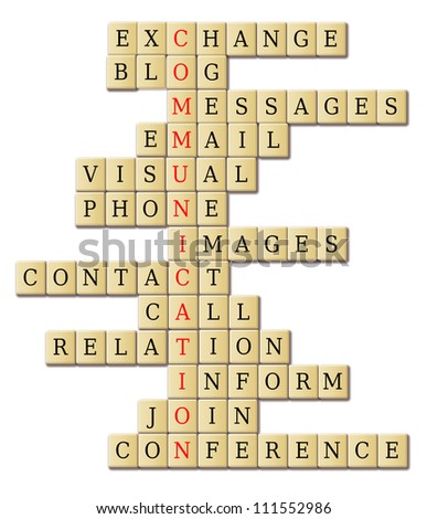 Communication theme with words associated in a crossword puzzle abstract. Note to editor this is my original idea.
