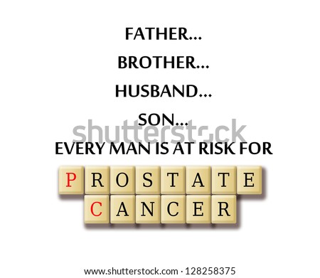 Prostate cancer abstract with definition and crossword tile puzzle.