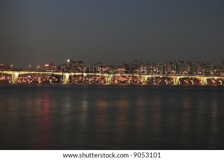 Han River at Night Skyline