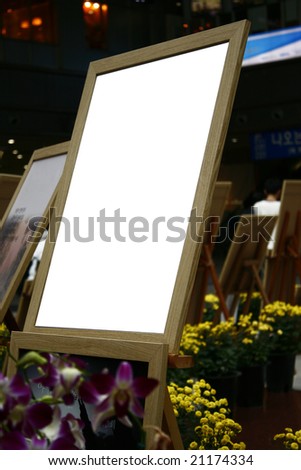 Blank notice board or display stand board ready for your commercial use