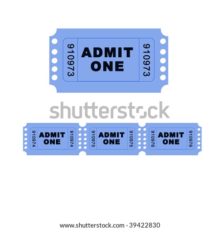A pink admit one ticket isolated on a white background - illustration digital high resolution.