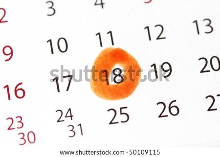 Appointment date in the calendar with orange color highlight.