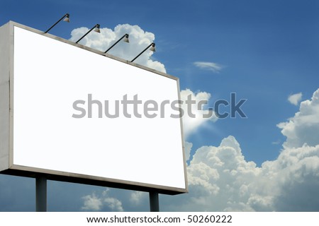 Blank billboard - put your text on the blank space.