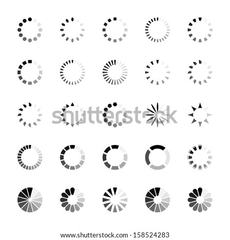 Loading Icons Stock Vector Illustration 158524283 : Shutterstock