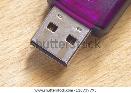 Flash drive for save your data. Macro.