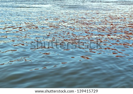 Detailed surface of polluted industrial water