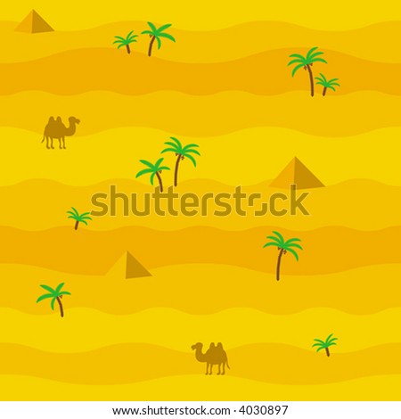 wallpaper desert. stock vector : Seamless vector wallpaper. Desert. Africa. Camel. Palm. Pyramid