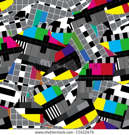 Vector on Crazy Tv  Seamless Wallpaper Based On Tv Test Card Stock Vector