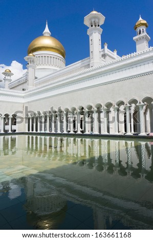 Ablution place Masjid Sultan Omar Ali Saifuddin Mosque in Bandar Seri Begawan, Brunei Darussalam. Brunei plan to implement sharia law soon.
