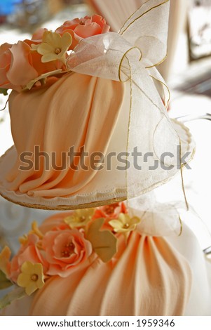 stock photo A wedding cake in orange color