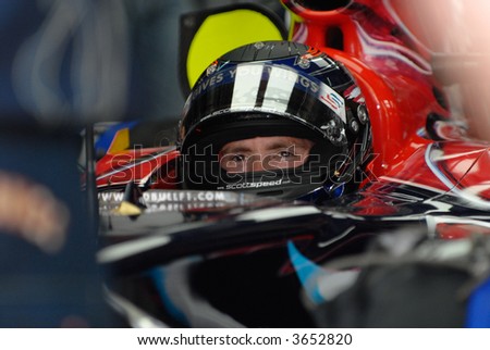 Head shot of Scott Speed in a car at Sepang F1 Malaysia 2007 Grand Prix
