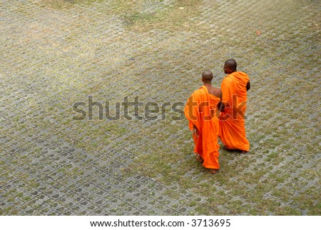 Row of Buddhist monks