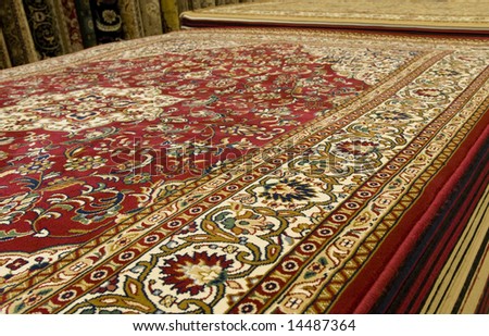 Persian carpets on display in Malaysia.